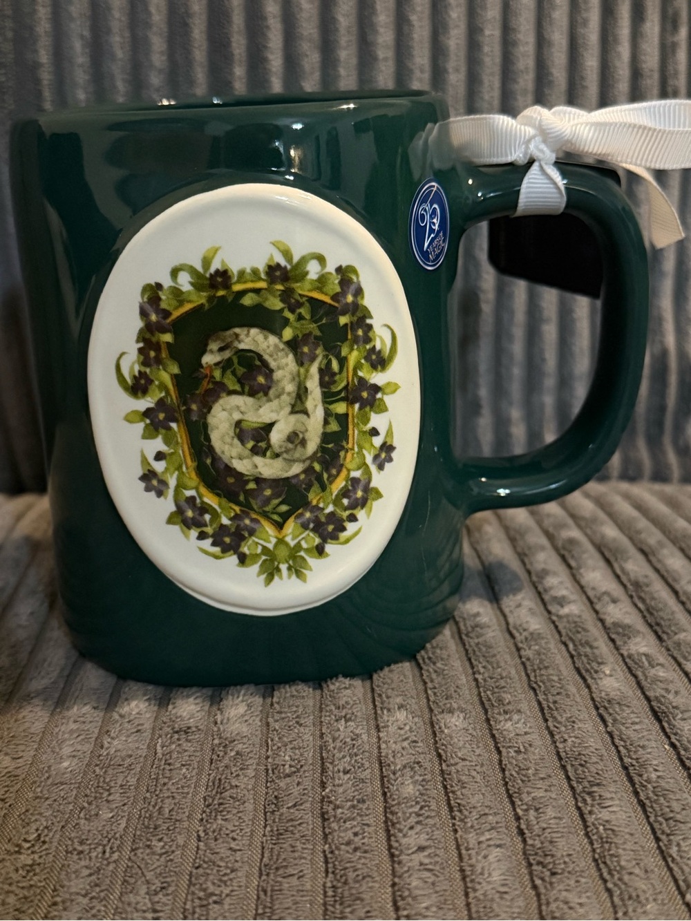 Rae Dunn x Harry Potter Dark Green Ceramic Mug w/ Serpent Crest- SLYTHERIN- NWT